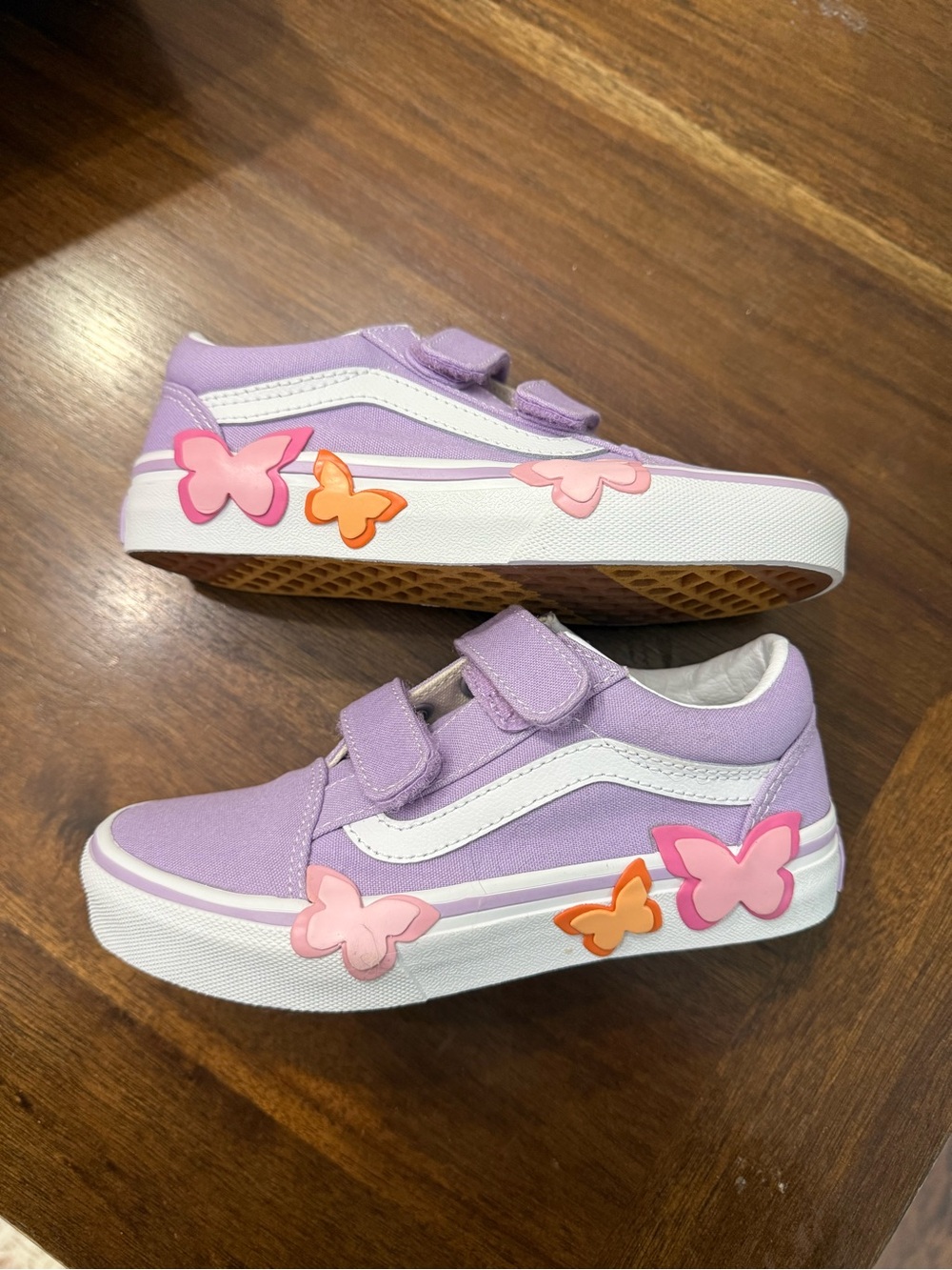 Vans Kids Lavender Butterfly Old Skool V Velcro Sneakers